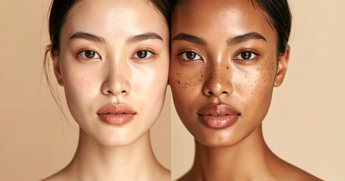 Gros plan sur différentes textures de peau, diversité naturelle